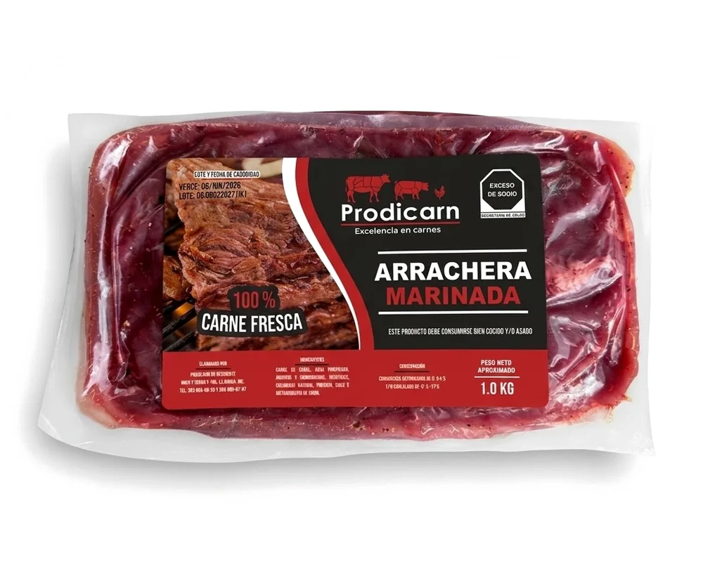 Empaque de arrachera marinada Prodicarn