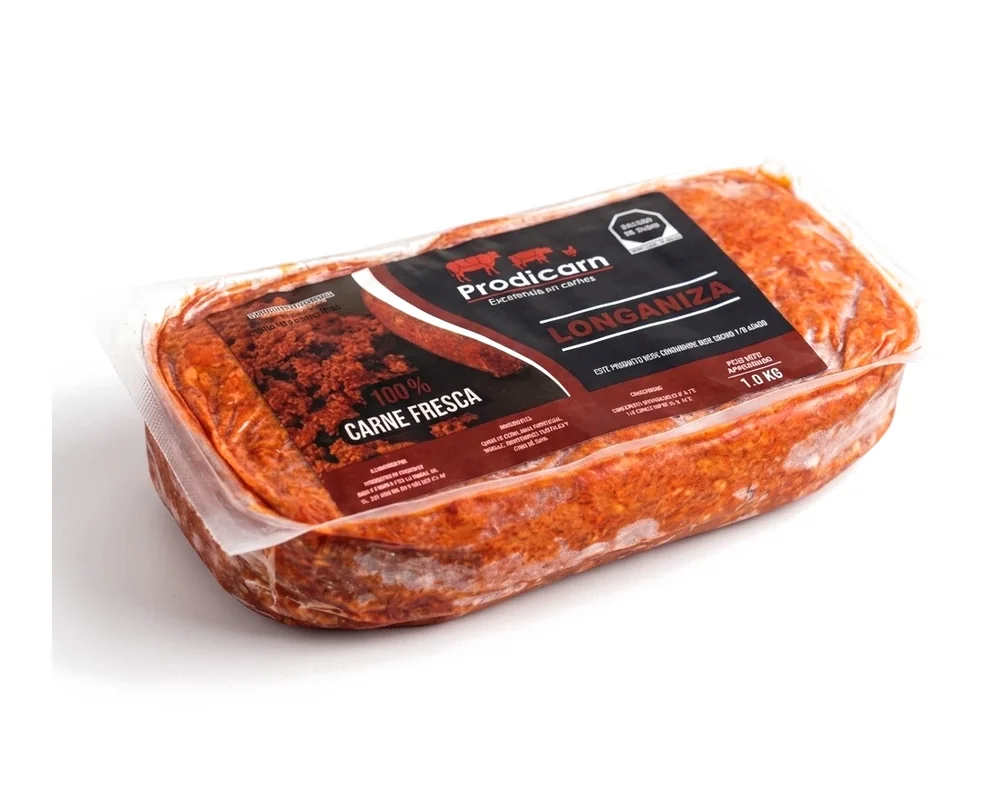 Empaque de longaniza Prodicarn, vista de lado
